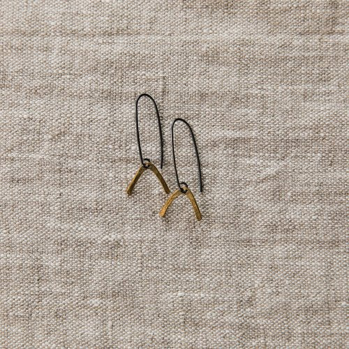 Mountain Earrings - Blackened Silver/Brass