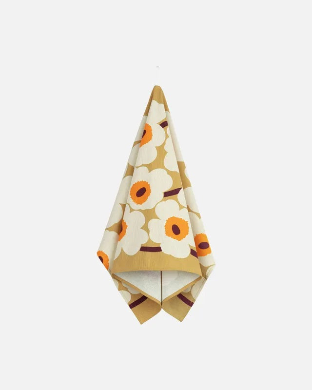 Unikko Kitchen Towel - Tan/Mustard