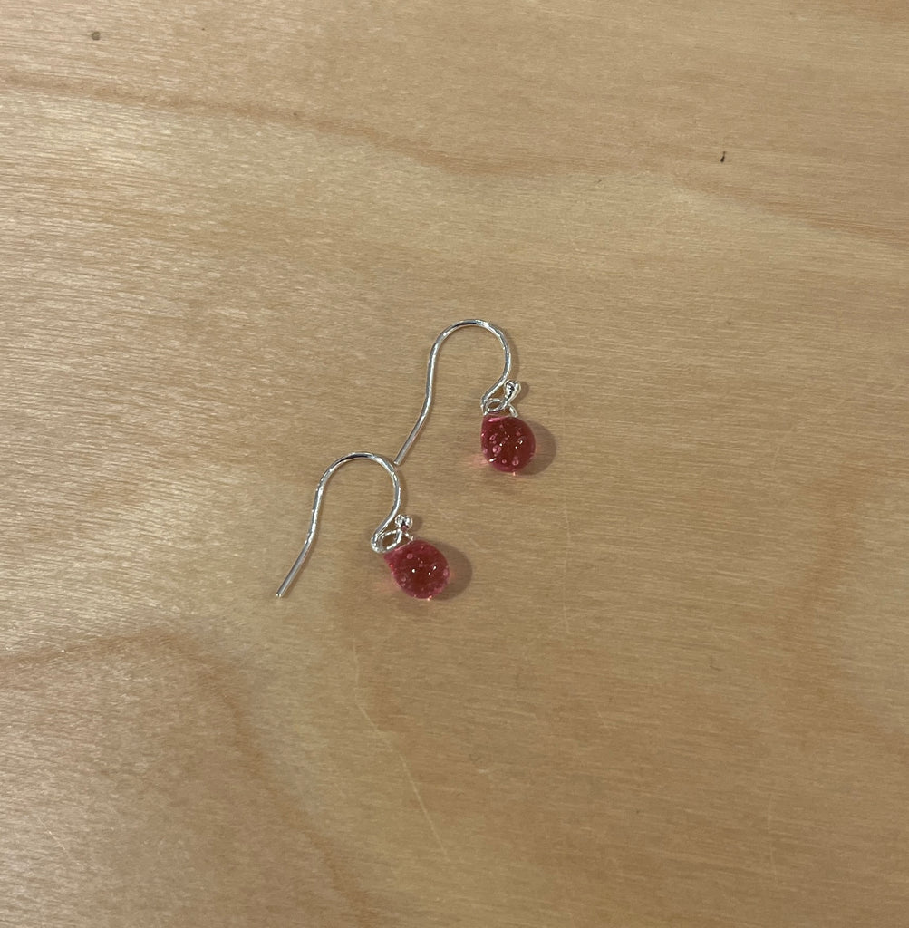 Droplet Small Earrings (Pink Translucent)