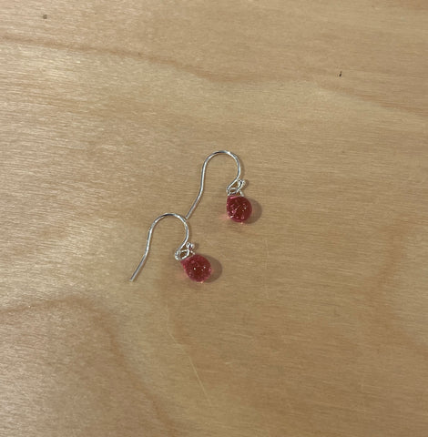 Droplet Small Earrings (Pink Translucent)