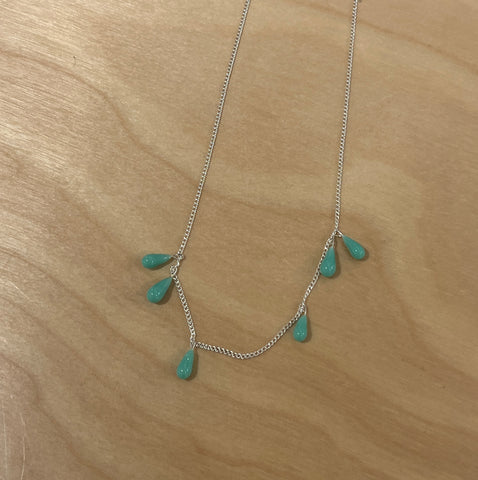 Drip Jabot Necklace (Mint Opaque)