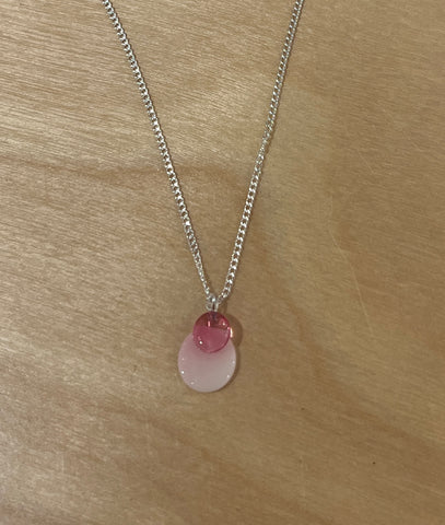 Piet Double Necklace (Pink Opaque/Pink Translucent)