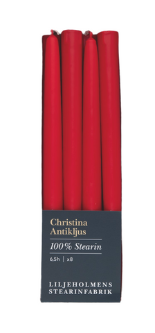 Swedish 10" Red Candles - set of 8 tapers