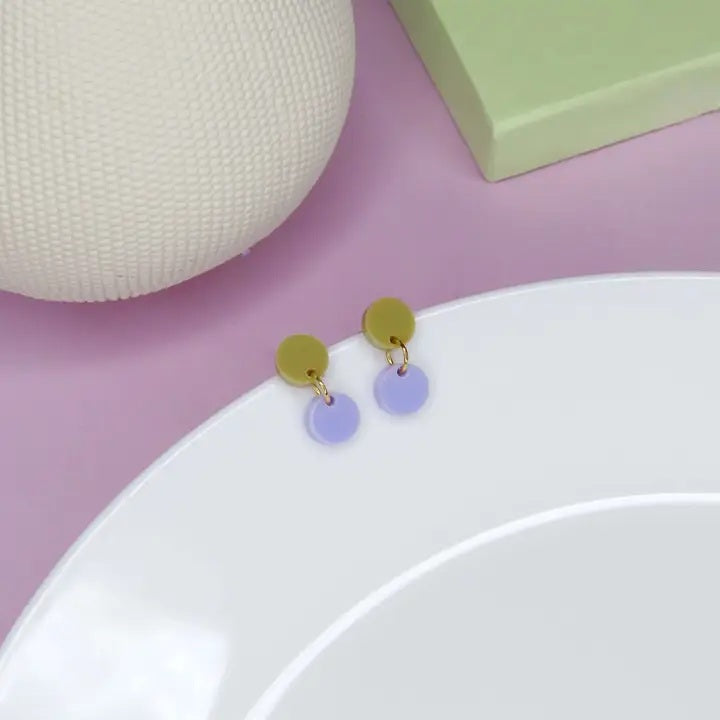 Dotty Earrings - Sand + Lilac