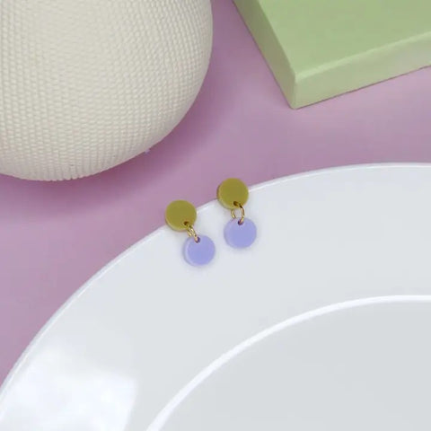 Dotty Earrings - Sand + Lilac