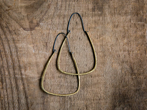 Purse Earrings - Blackened Silver/Brass