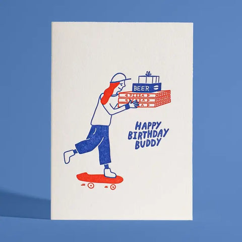 Happy Birthday Buddy Greeting Card