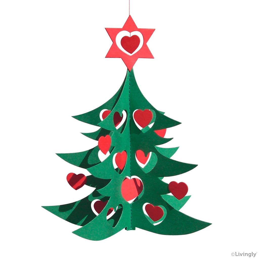 Christmas Tree with Hearts Mobile