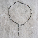 Mini Leslie Necklace - Blackened Silver/Brass