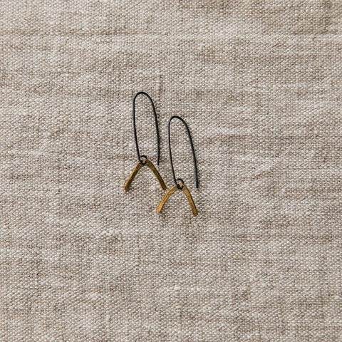 Mountain Earrings - Blackened Silver/Brass