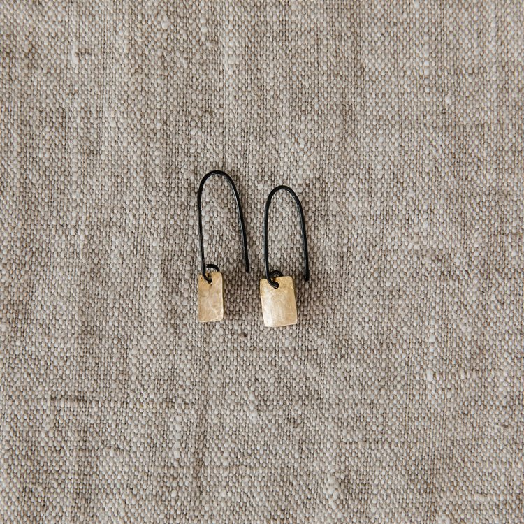 One Story Earrings - Blackened Silver/Brass