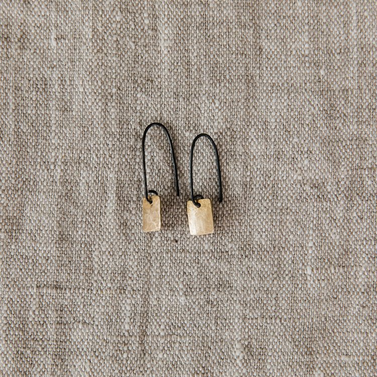 One Story Earrings - Blackened Silver/Brass