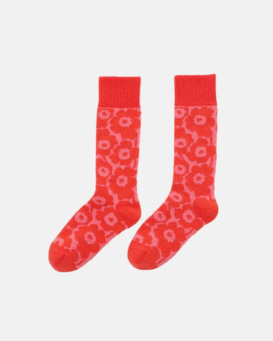 Oras Unikko Wool Socks - Red/Pink