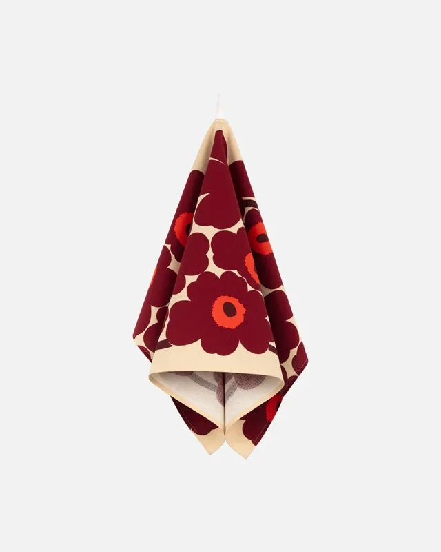 Unikko Kitchen Towel - Burgundy