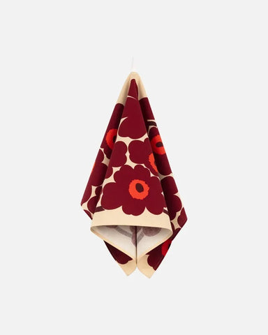 Unikko Kitchen Towel - Burgundy
