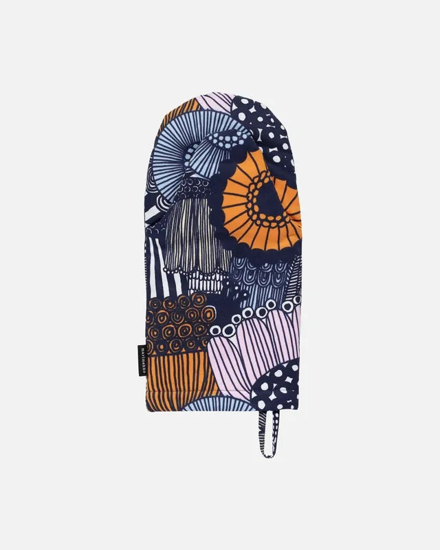 Pieni Siirtolapuutarha Oven Mitten - White/Orange/Blue