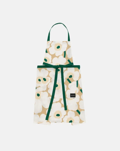 Pieni Unikko Apron - Sand/Emerald