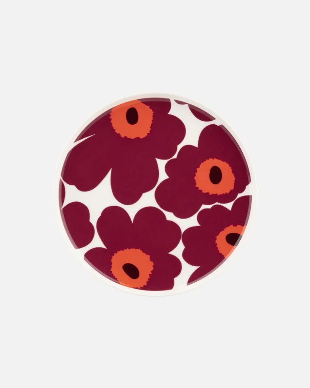 Unikko Plate - Burgundy