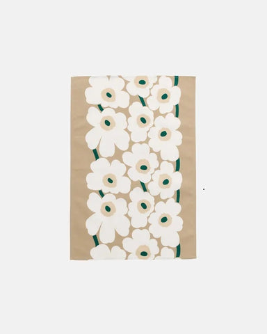 Unikko Kitchen Towel - Sand/Emerald