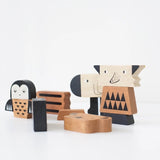 Animal Tower Wooden Stacking Blocks