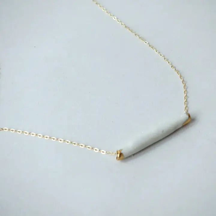 Bare Necklace - White & Gold
