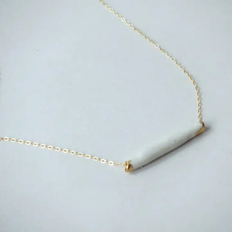 Bare Necklace - White & Gold