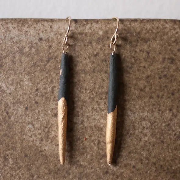 Quill Dangles - Black & Gold