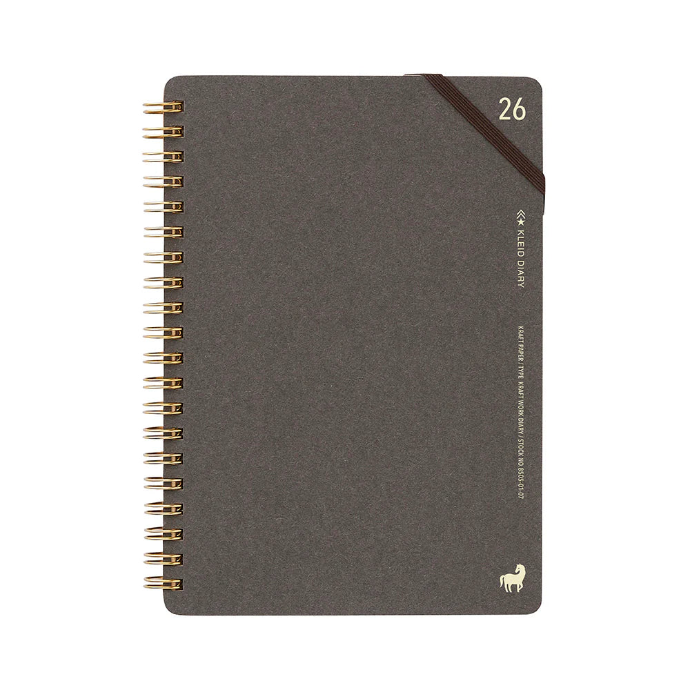 Kraft Work Diary 2026 - B6, Charcoal