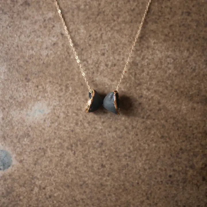 Hana Twin Necklace - Black & Gold