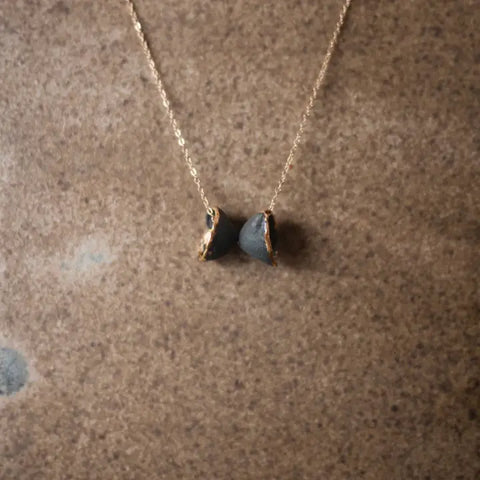 Hana Twin Necklace - Black & Gold