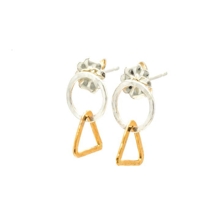 Tiny Circle & Triangle Earrings