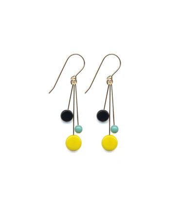 Yellow Cluster Earrings