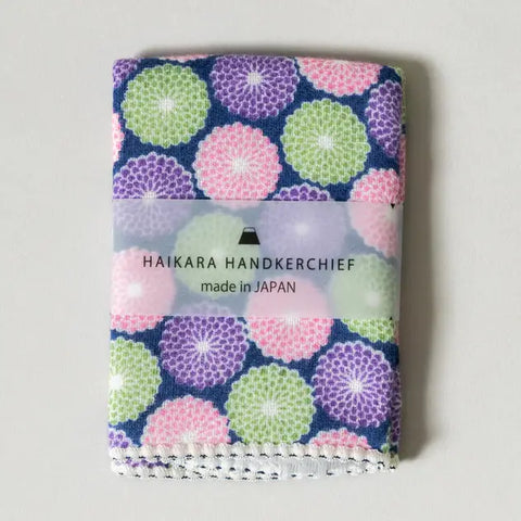 Haikara Little Handkerchief - Kiku Navy