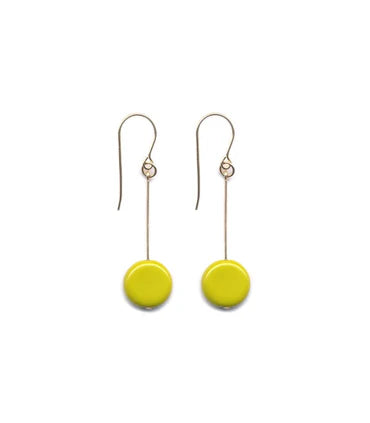 Lime Circle Drop Earrings