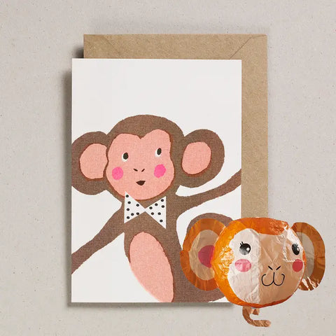 Paper Balloon Card - Monkey