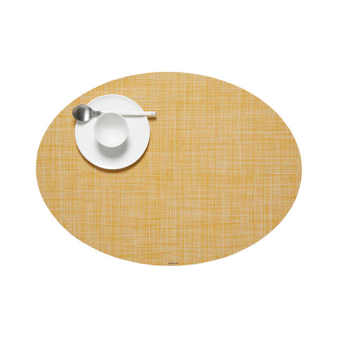 Oval Mini Basketweave Placemat - Ochre