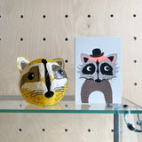 Paper Balloon Card - Raccoon