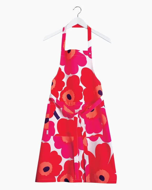 Pieni Unikko Apron - Red & White