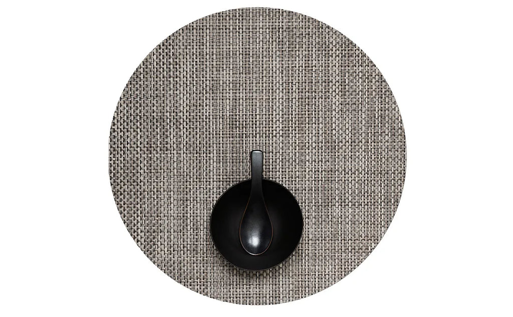 Round Basketweave Placemat - Oyster