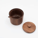 Walnut Wood Salt Cellar & Spoon