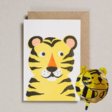 Paper Balloon Card - Tiger