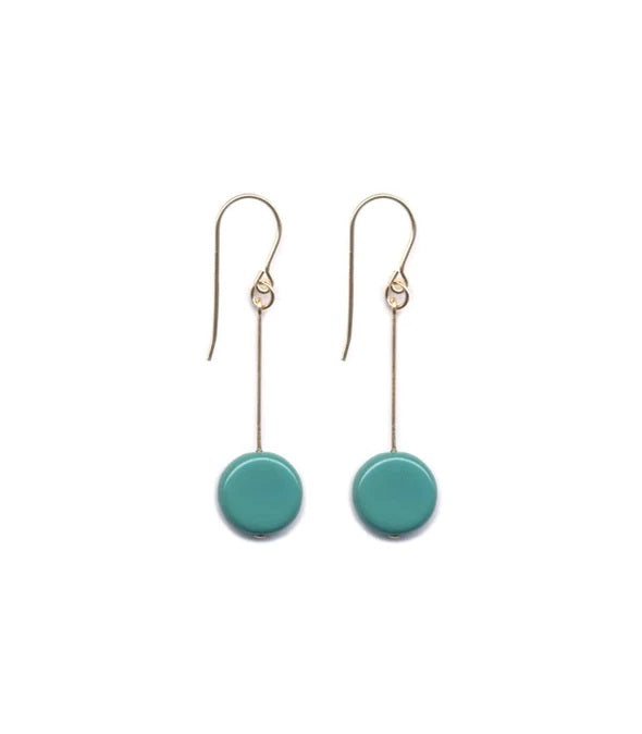 Turquoise Circle Drop Earrings