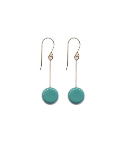 Turquoise Circle Drop Earrings