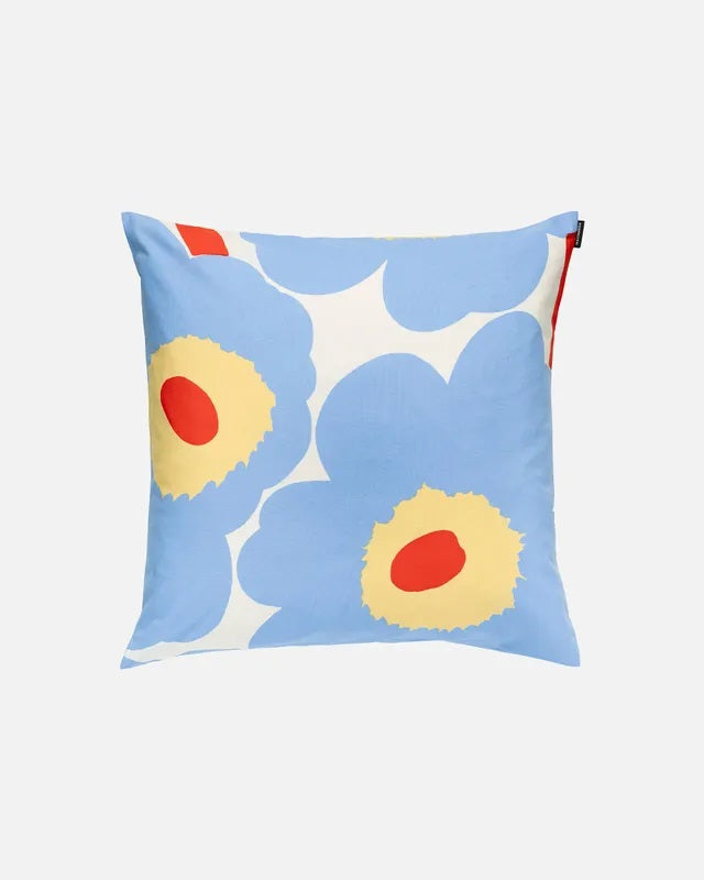 Unikko Pillow - Light Blue/White