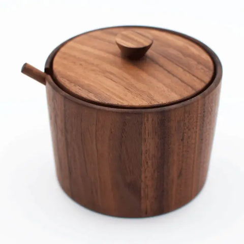 Walnut Wood Salt Cellar & Spoon