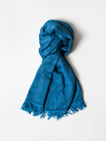Haolu Cotton Wool Stole - Indigo