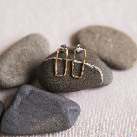 Rectangle Post Earrings