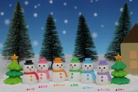 Snowman/Christmas Tree Erasers - Sold Individually