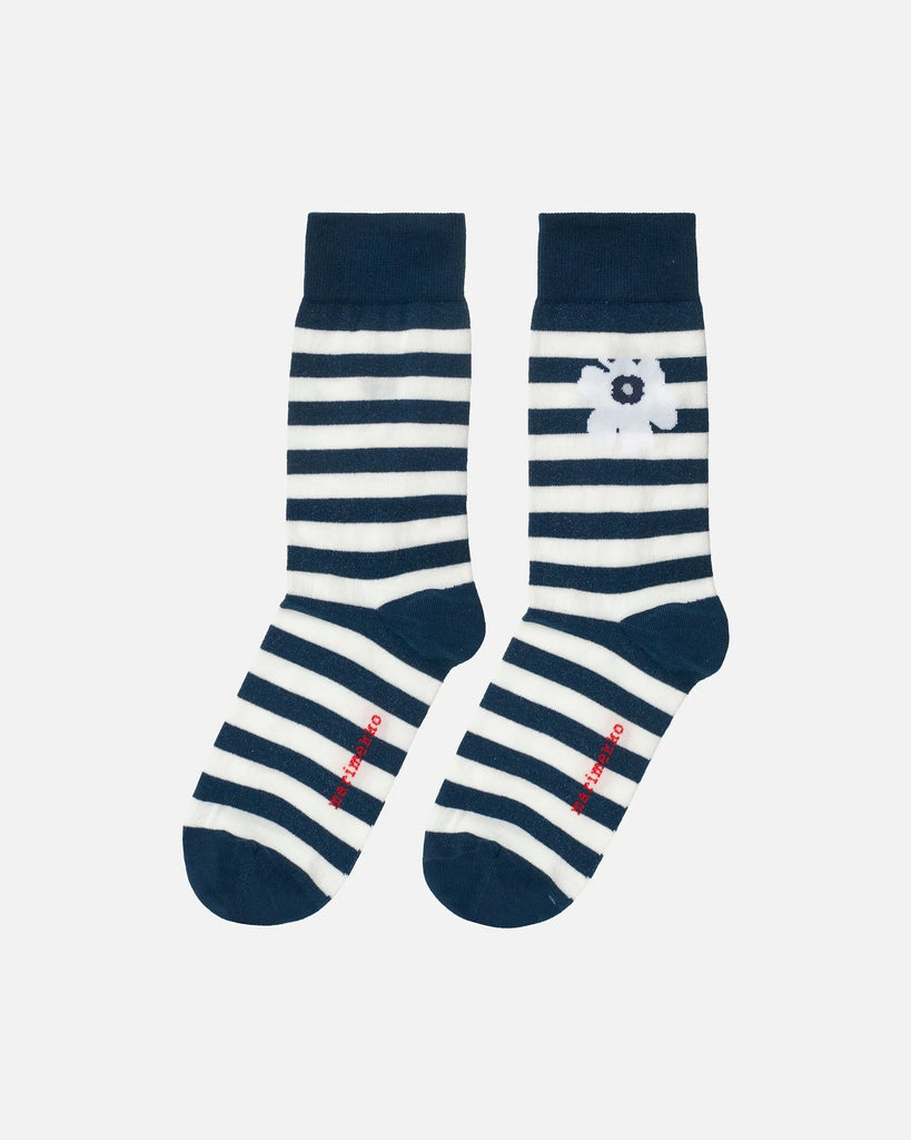 Tasaraita Unikko Socks - Blue