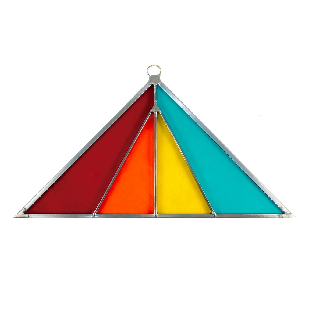 Triangle Stained Glass Suncatcher- Modern